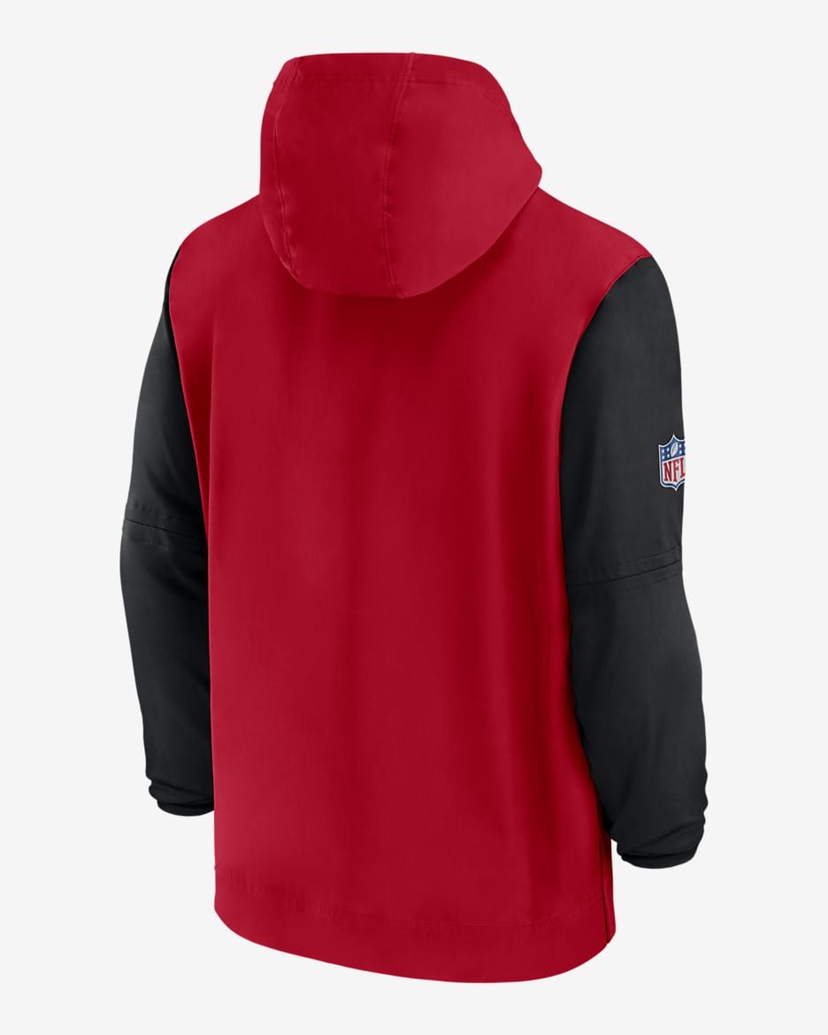 San Francisco 49ers Sideline Pre Game Player Men s Nike NFL 1 2 Zip Hooded Jacket